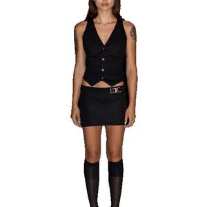 EB Denim, Black Wrap Mini Skirt. Size M, NEW with Tag